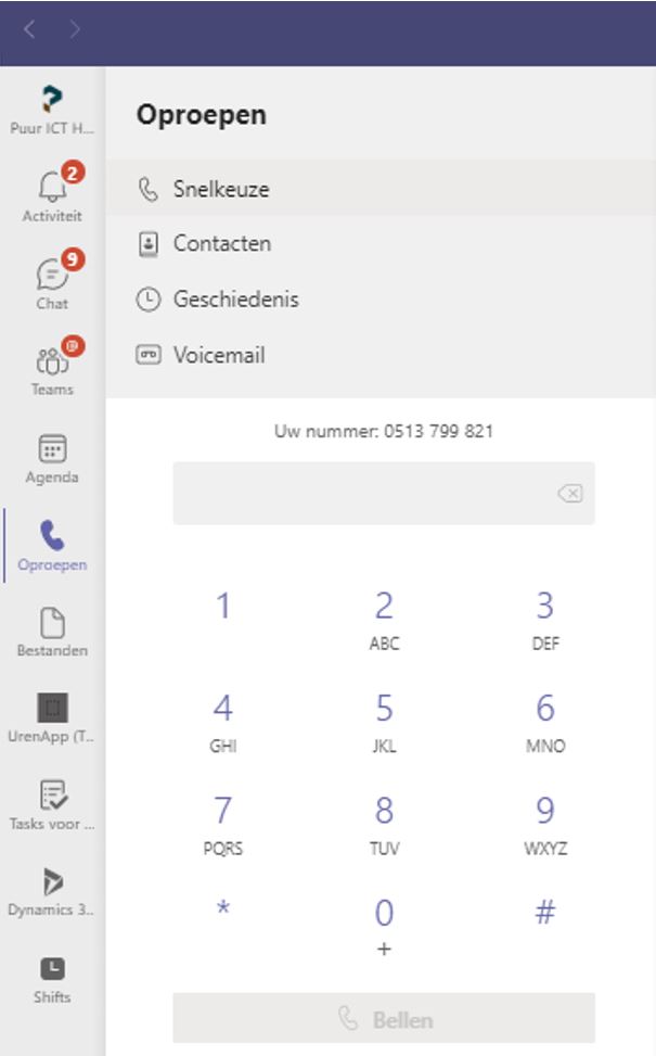 Zo kun je bellen vanuit Teams