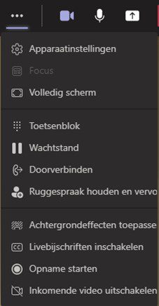 functionaliteit telefoneren binnnen Teams